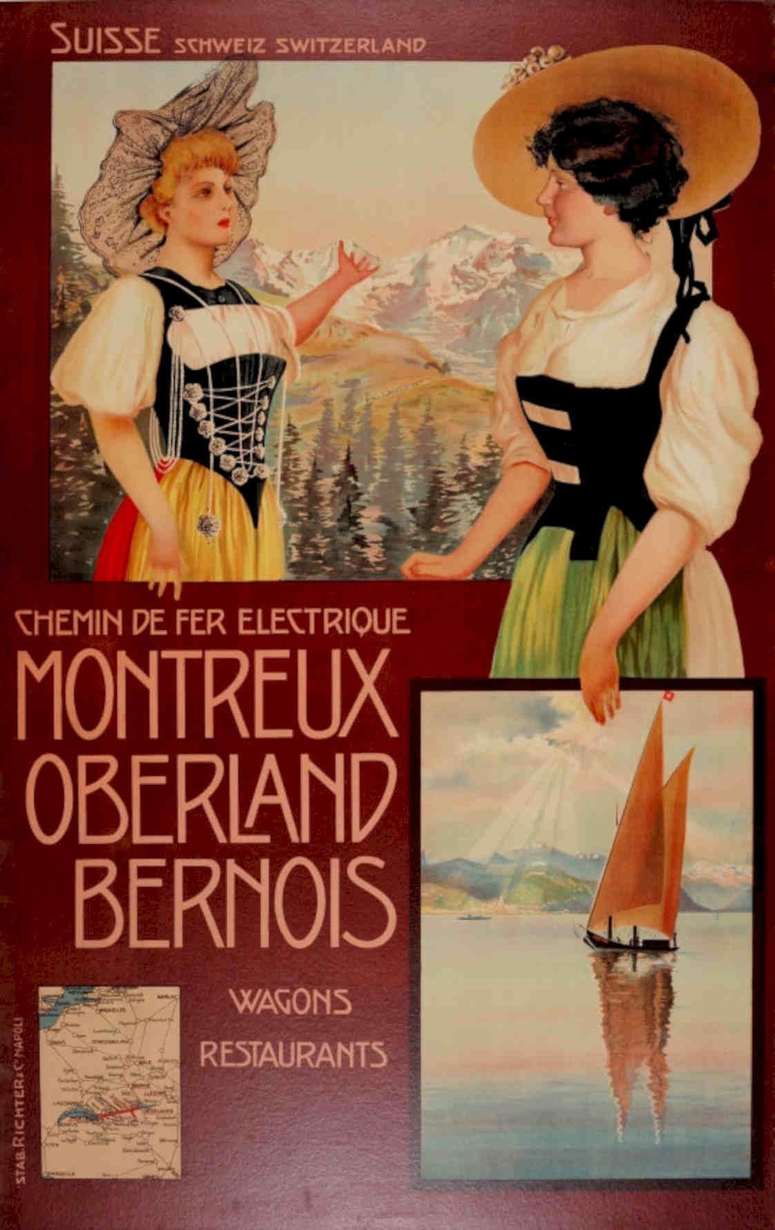 Montreux Oberland Swiss Vintage Retro Advert Poster A4 Photo Print