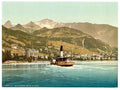 Montreux and Glion Geneva Lake Vintage A4 Photo Print