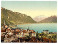 Montreux general view Geneva Lake Vintage A4 Photo Print