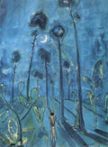 Moon landscape two figures by Walter Gramatte Expressionism A4 Photo Print