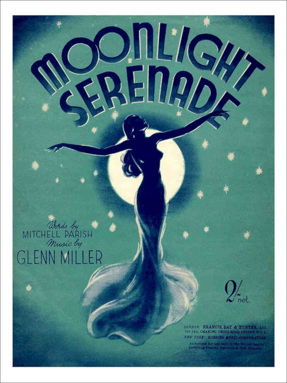 Moonlight Serenade Glenn Miller Sheet Music Vintage Retro Advert Poster A4 Phot