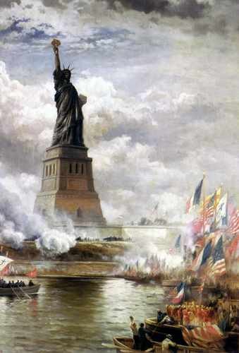 Moran Edward Unveiling The Statue Of Liberty 1886 A4 Photo Print