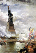 Moran Edward Unveiling The Statue of Liberty 1886 Art A4 Photo Print