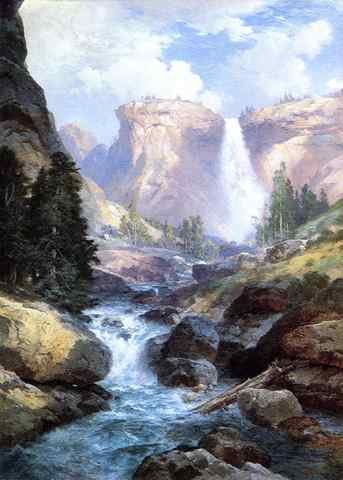 Moran Thomas Waterfall in Yosemite2 A4 Photo Print