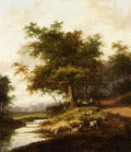 Morel Jan Evert A Shepherdess And Her Flock At Rest A4 Photo Print