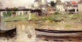 Morisot Berthe Boats On The Seine A4 Photo Print