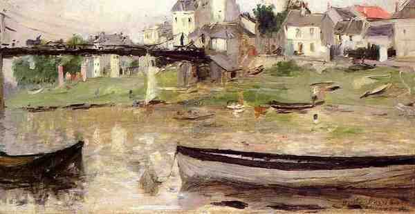Morisot Berthe Boats On The Seine A4 Photo Print