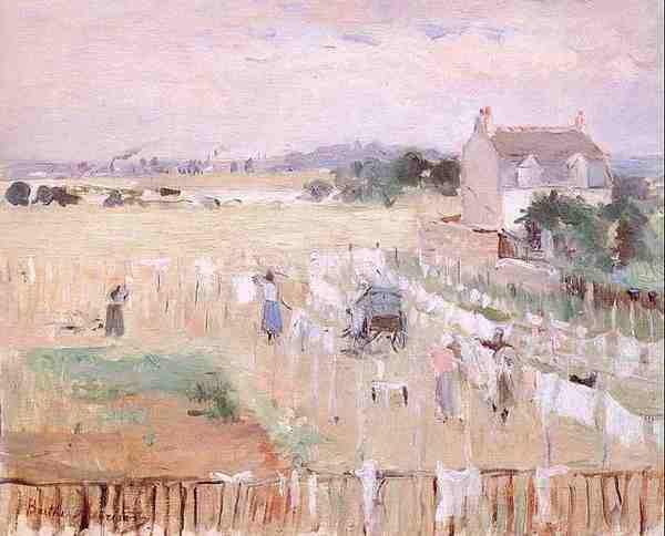 Morisot Berthe Hanging Out The Laundry To Dry A4 Photo Print