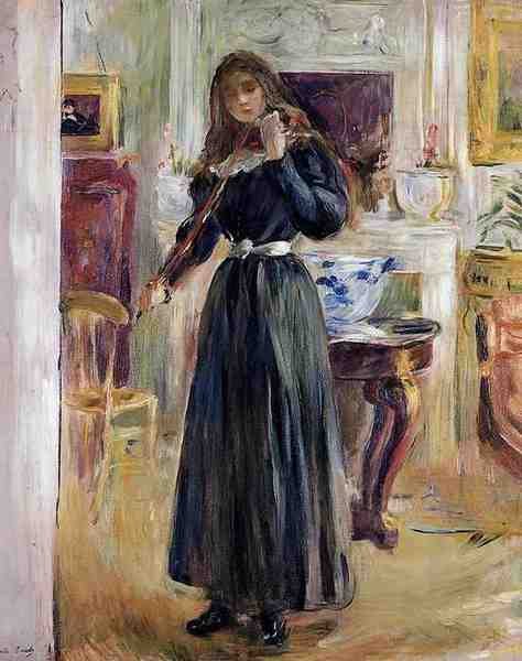 Morisot Berthe Julie Playing A Violin A4 Photo Print