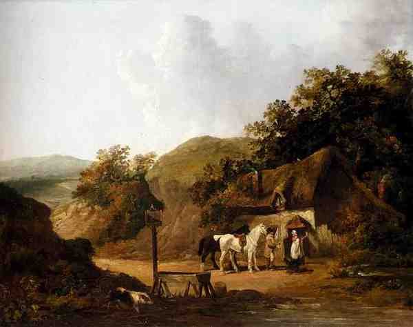 Morland George Taking Refreshments Outside A Village Inn A4 Photo Print