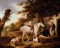 Morland George Travellers Resting Outside The Bell Inn A4 Photo Print