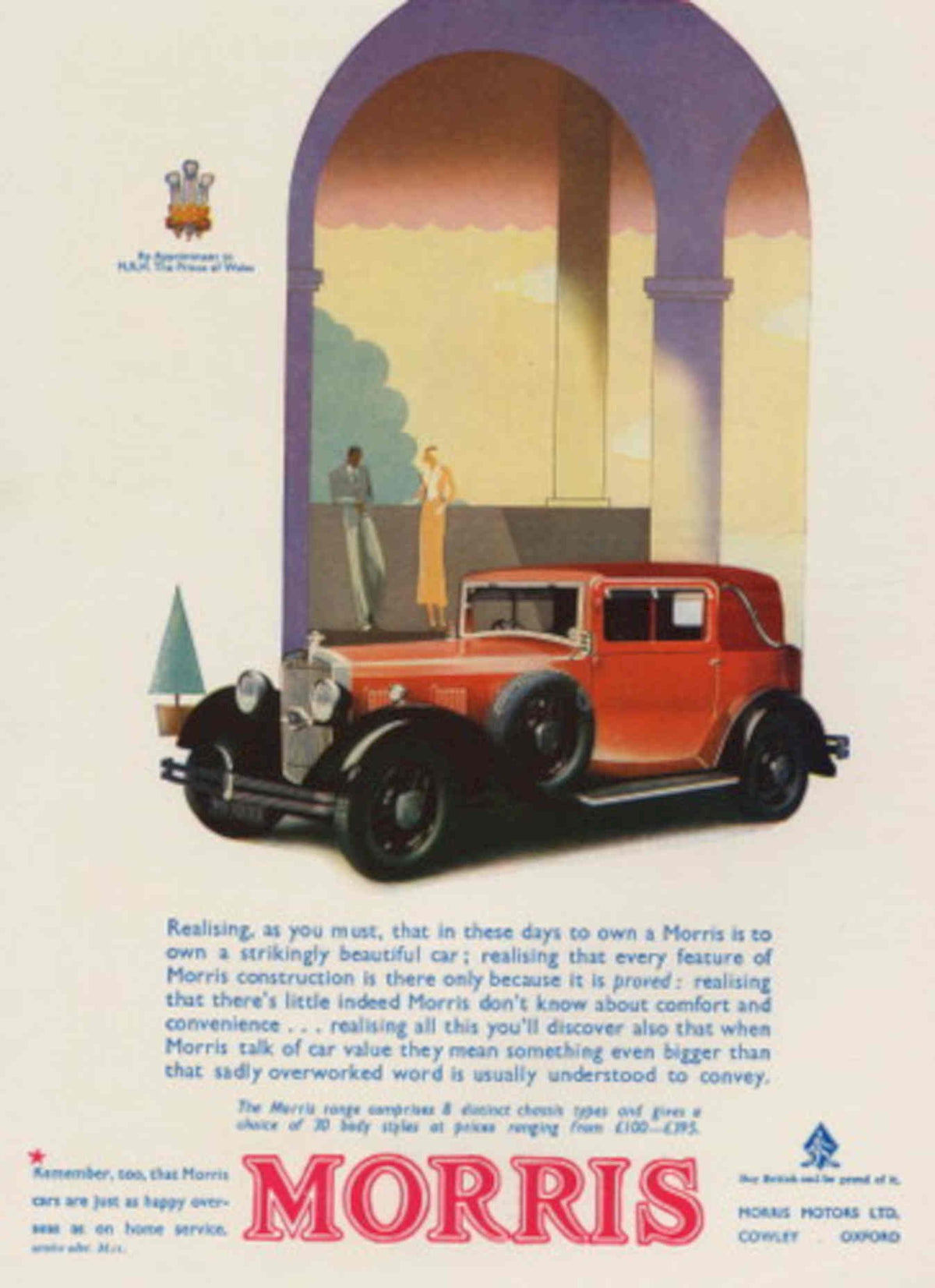 Morris Car Snow 1930s Vintage Retro Advert Poster