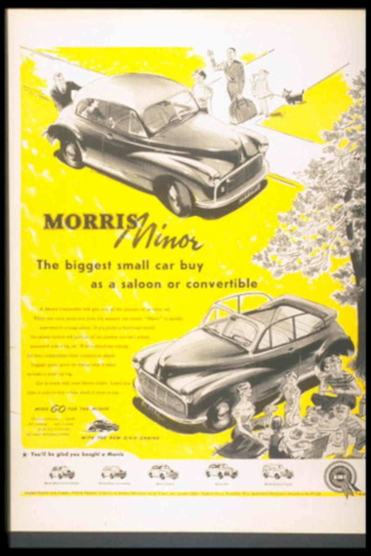Morris Minor Car 3 1950s Vintage Retro Advert Poster