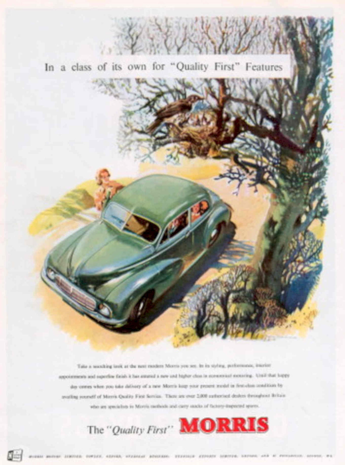Morris Minor Car 4 1950s Vintage Retro Advert Poster