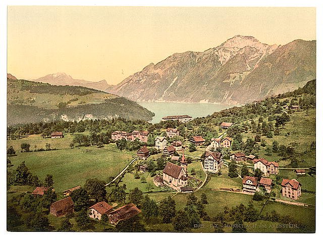 Morschach and Axenstein Lake Lucerne Vintage A4 Photo Print