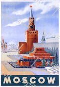 Moscow Spasskaya Tower Vintage Retro Advert Poster A4 Photo Print