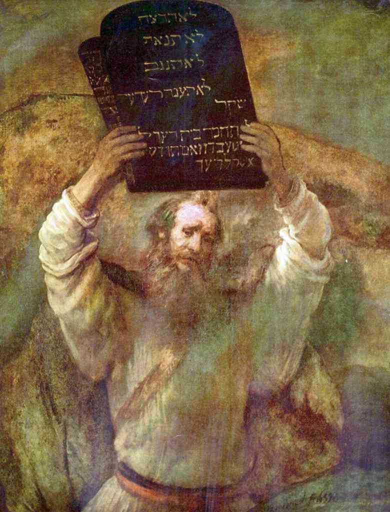 Moses With The Commandments Rembrandt A4 Photo Print