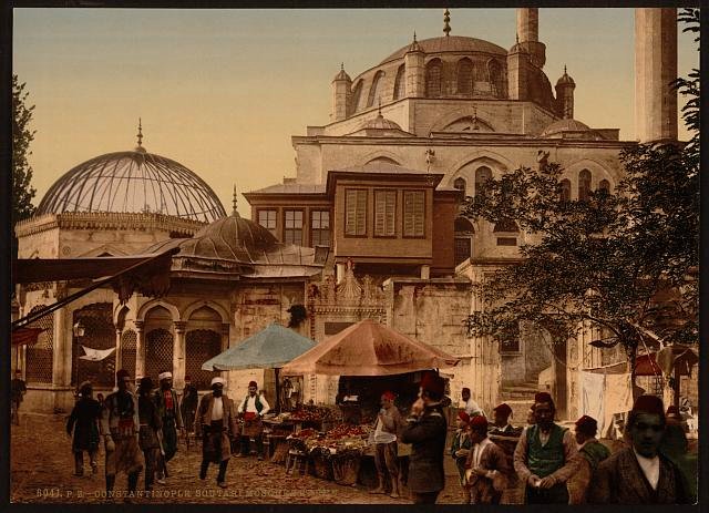 Mosque and street Scutari Constantinople Vintage A4 Photo Print