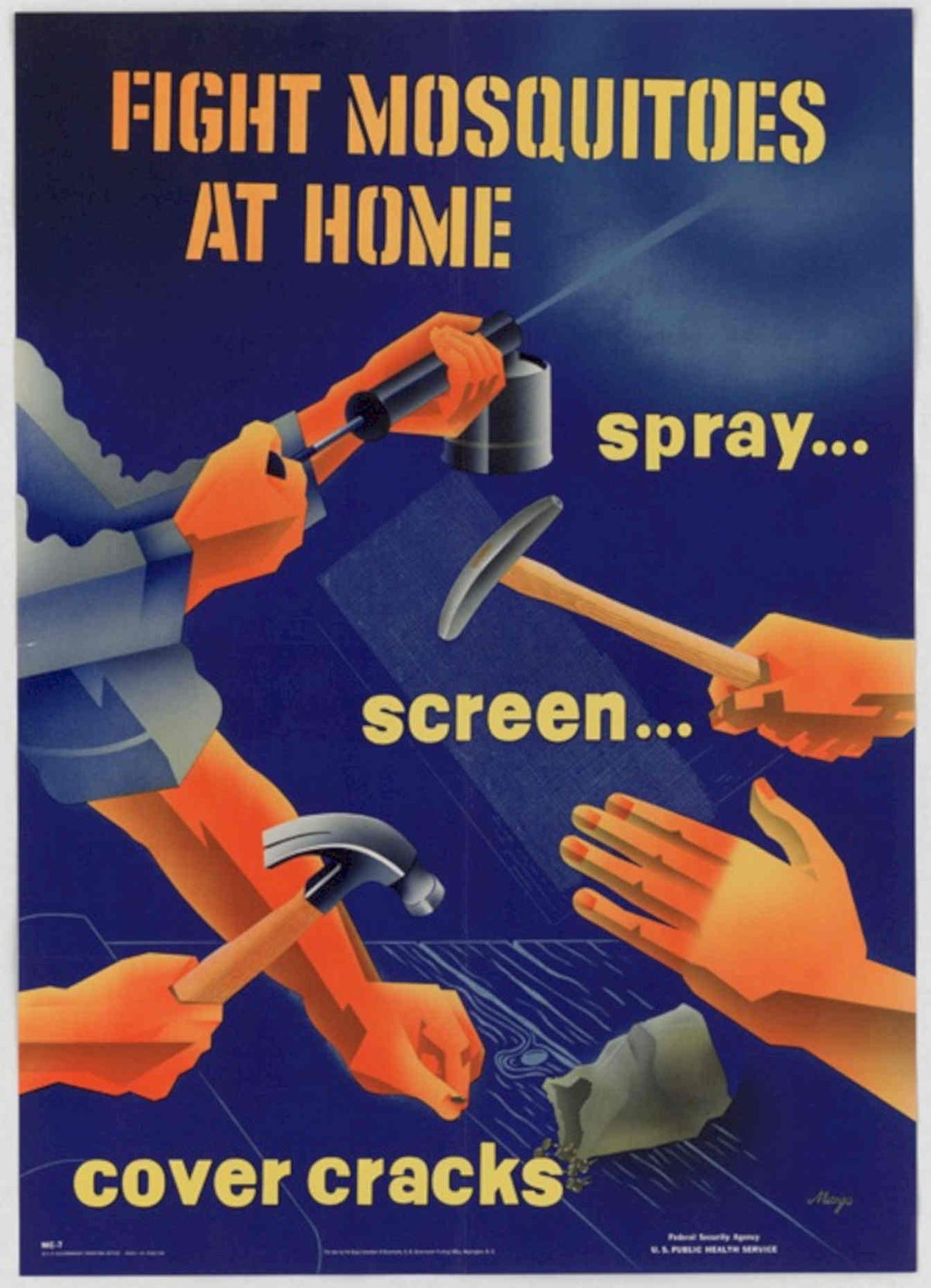 Mosquito Control Home American World War II Advert Poster