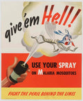 Mosquito Spray Hell American World War II Advert Poster
