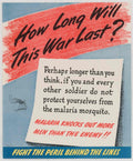 Mosquito War Malaria American World War II Advert Poster