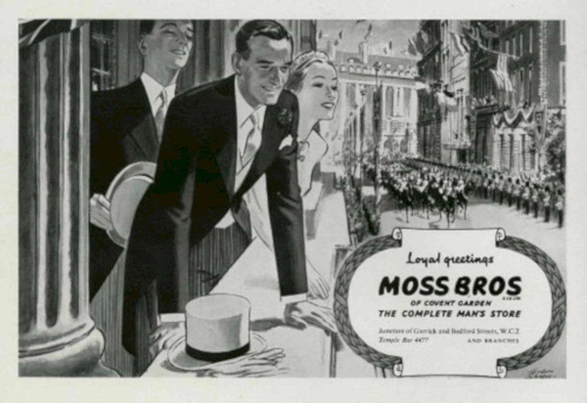 Moss Bros Men 1950s Vintage Retro Advert Poster