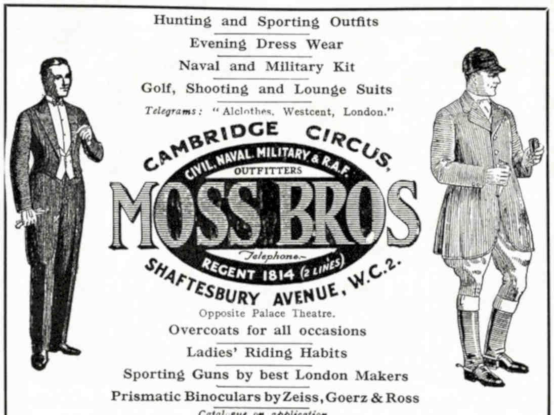 Moss Bros Outfits Vintage Retro Advert Poster A4 Photo Print