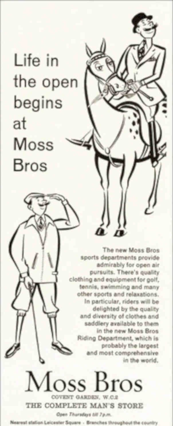 Moss Bros Riding Vintage Retro Advert Poster A4 Photo Print