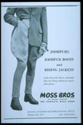 Moss Jodhpurs Boots 1950s Vintage Retro Advert Poster