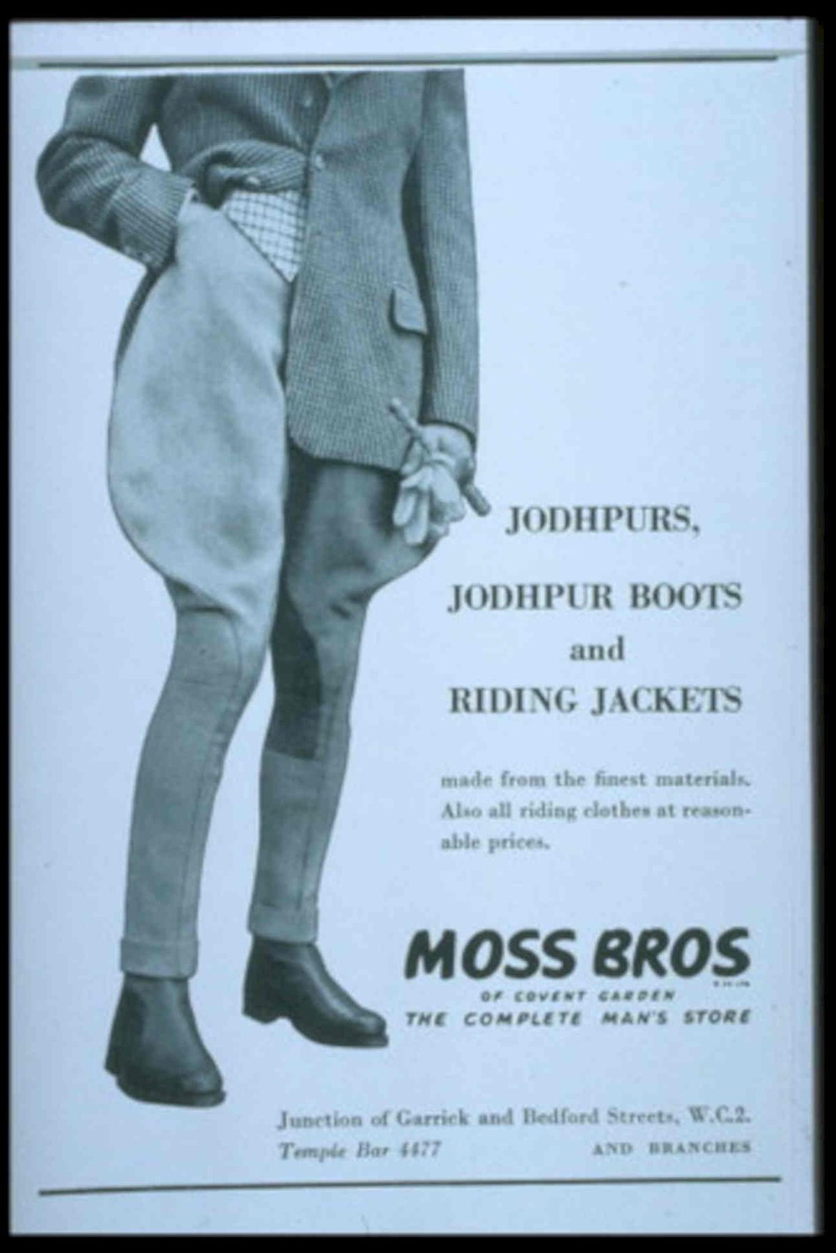 Moss Jodhpurs Boots 1950s Vintage Retro Advert Poster