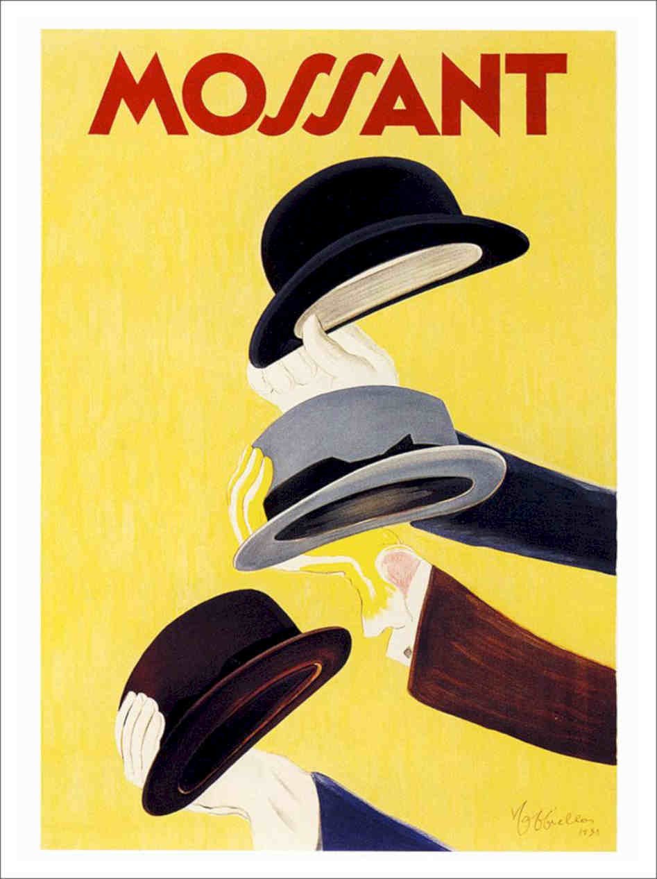 Mossant Hat Maker Leonetto Cappiello 1938 Vintage Retro Advert Poster A4 Photo 