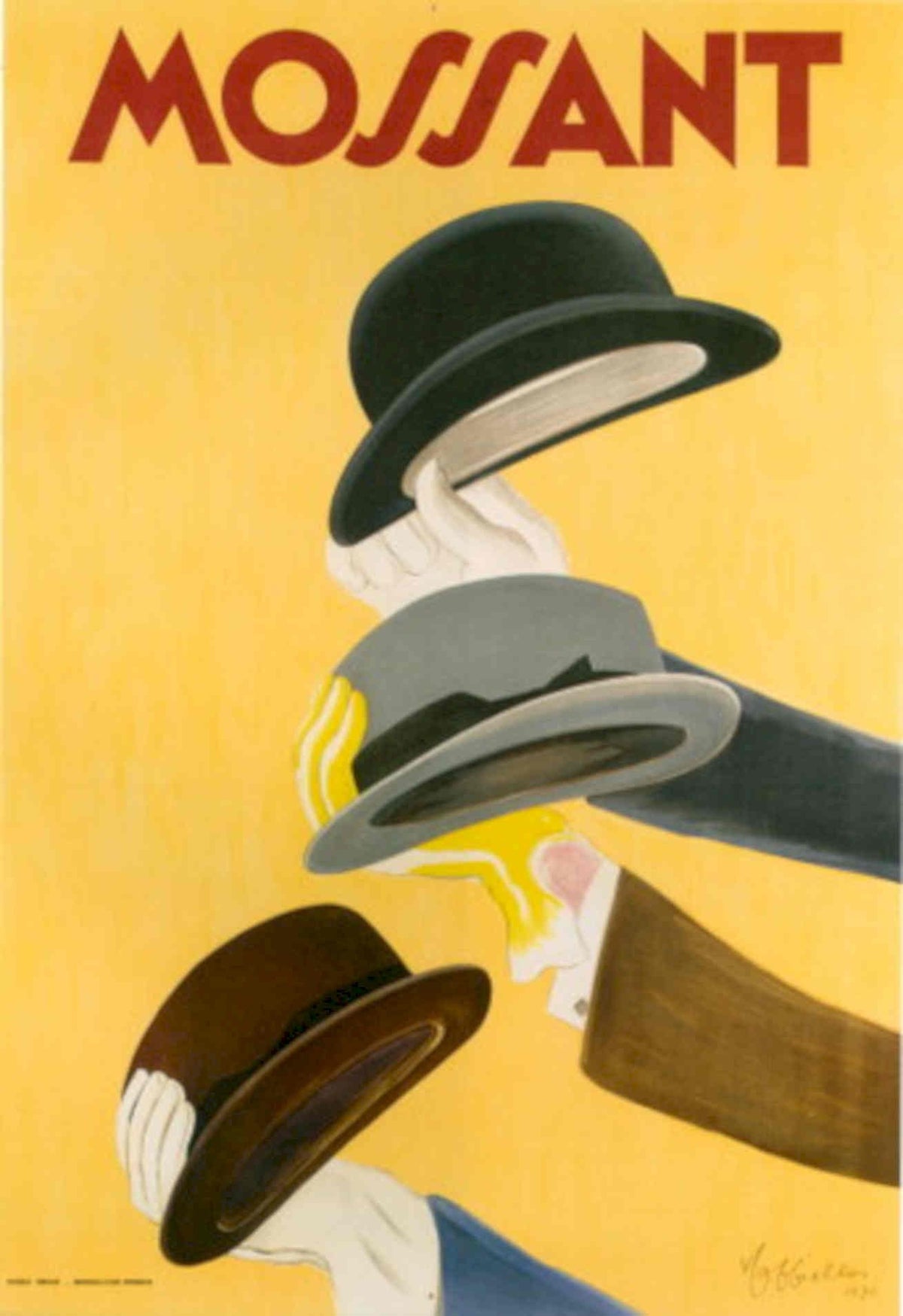 Mossant Hats Tops 1930s Vintage Retro Advert Poster
