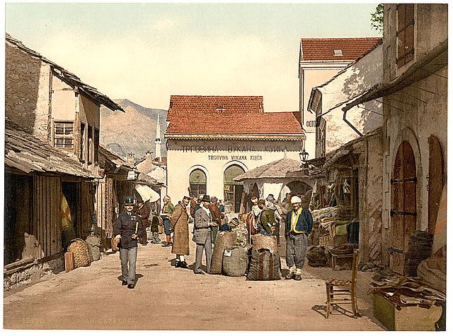 Mostar Cafe Luft Herzegowina Vintage A4 Photo Print