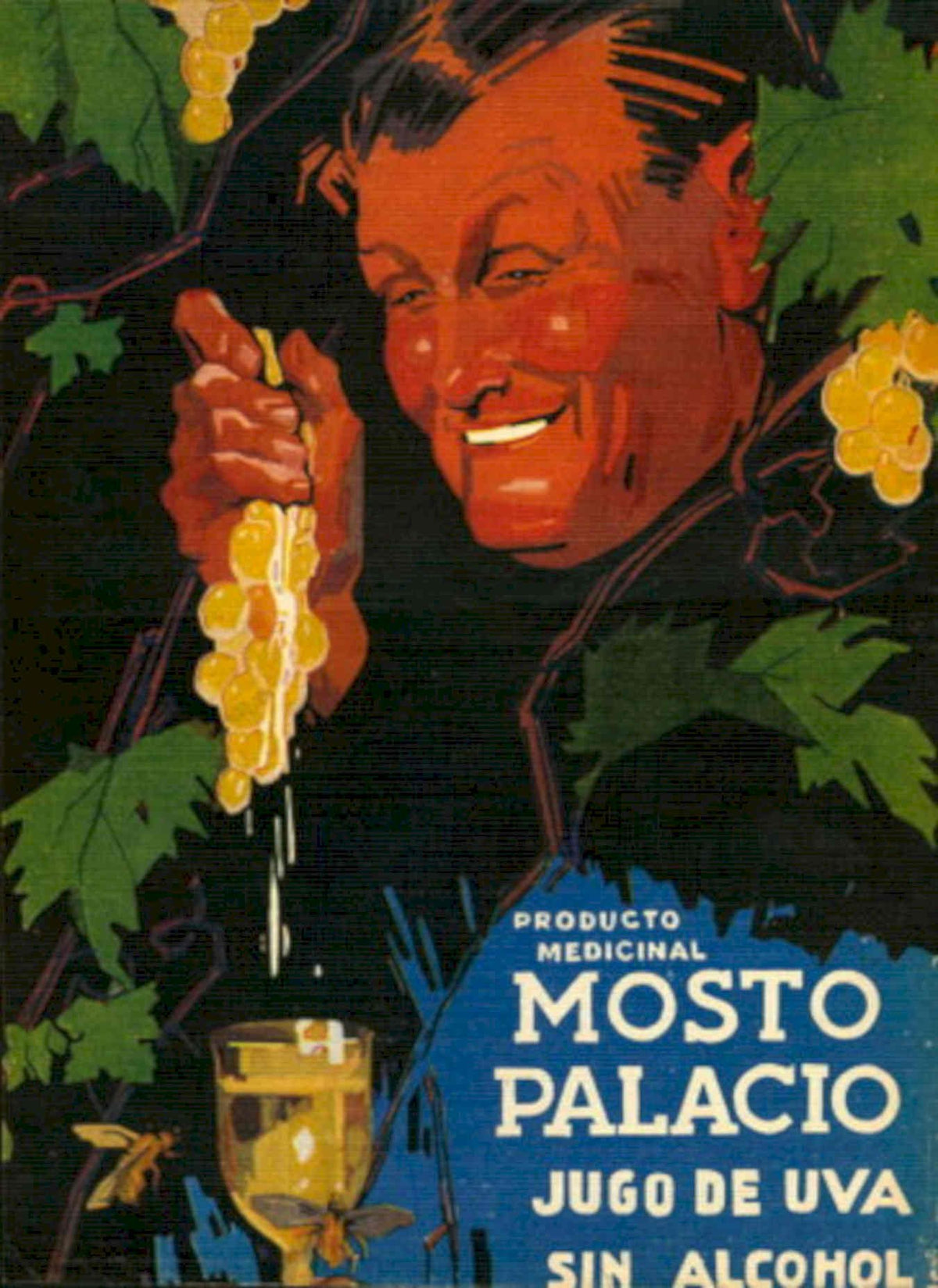 Mosto Palacio Grapes 1930s Vintage Retro Advert Poster