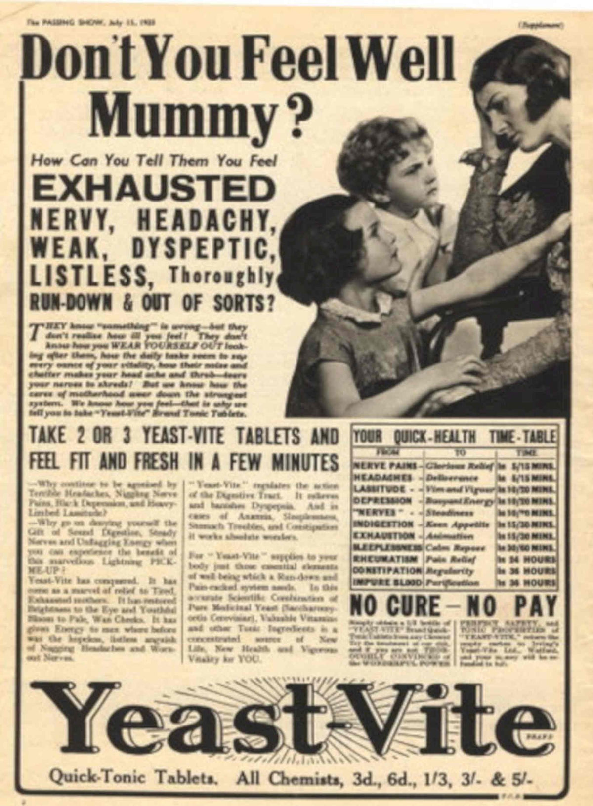 Mother Child Tonic 1930s Vintage Retro Advert Poster