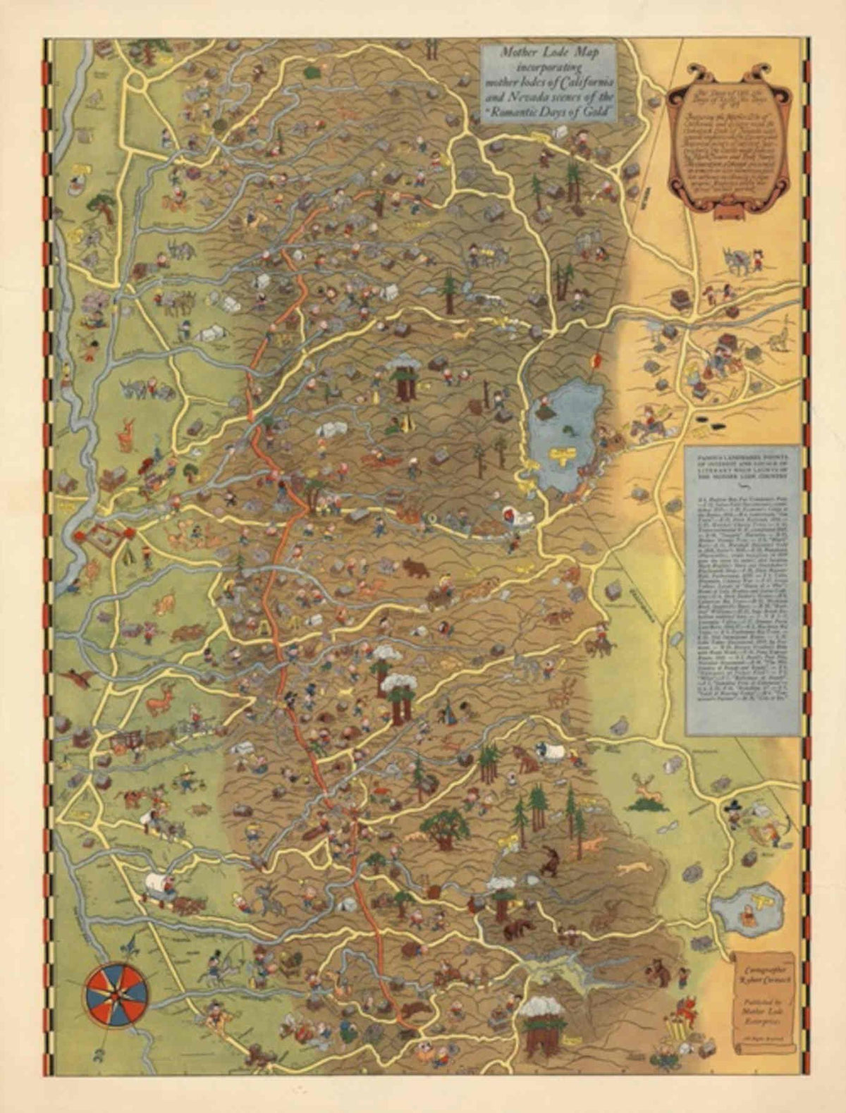 Mother Lode Map Vintage Retro Advert Poster