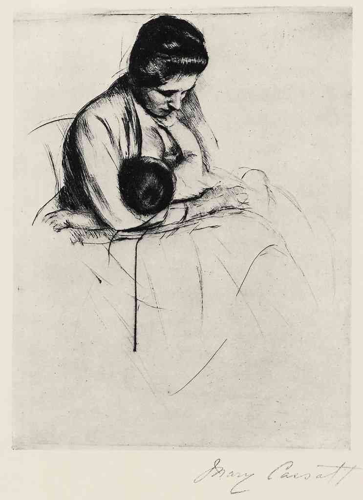 Mother Nurses Child Cassatt A4 Photo Print