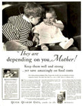 Mother Oats Children 1930s Vintage Retro Advert Poster