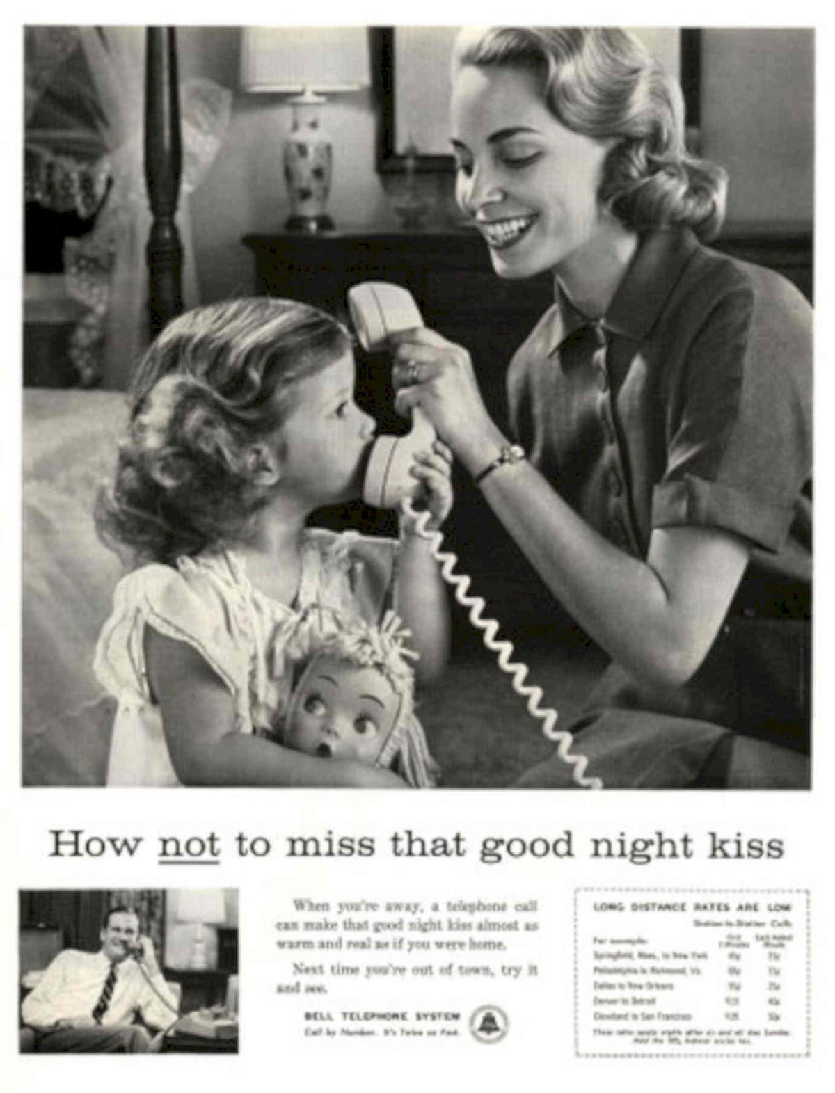 Mother Telephone Doll 1950s Vintage Retro Advert Poster