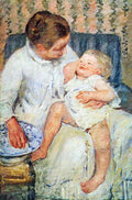 Mother Washing The Tired Child Cassatt A4 Photo Print