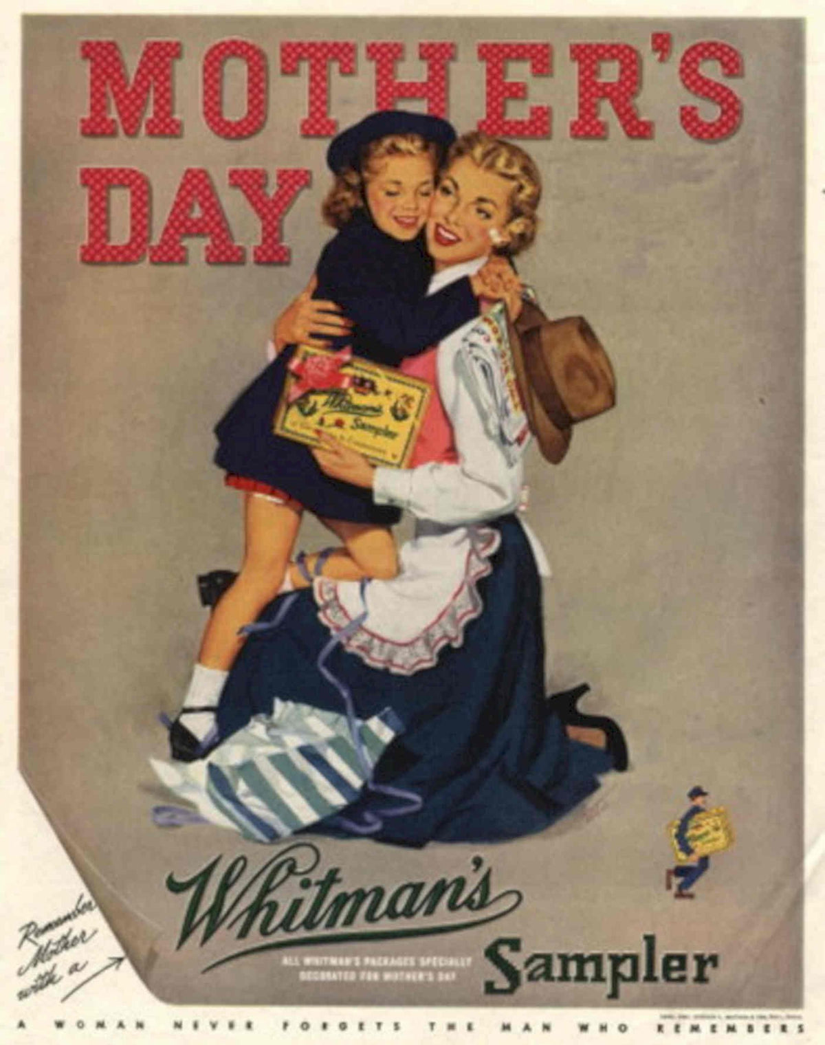 Mothers Day Whitmans 2 1940s Vintage Retro Advert Poster