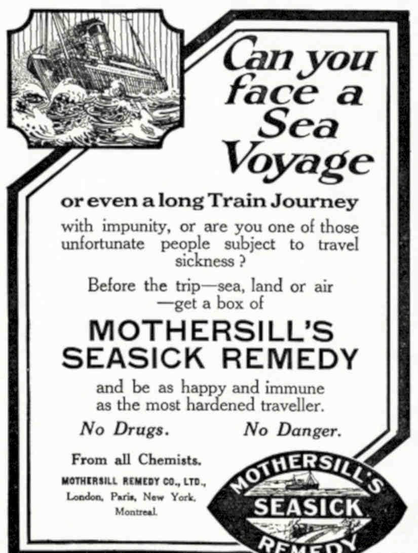 Mothersill Seasickness Voyage Vintage Retro Advert Poster A4 Photo Print