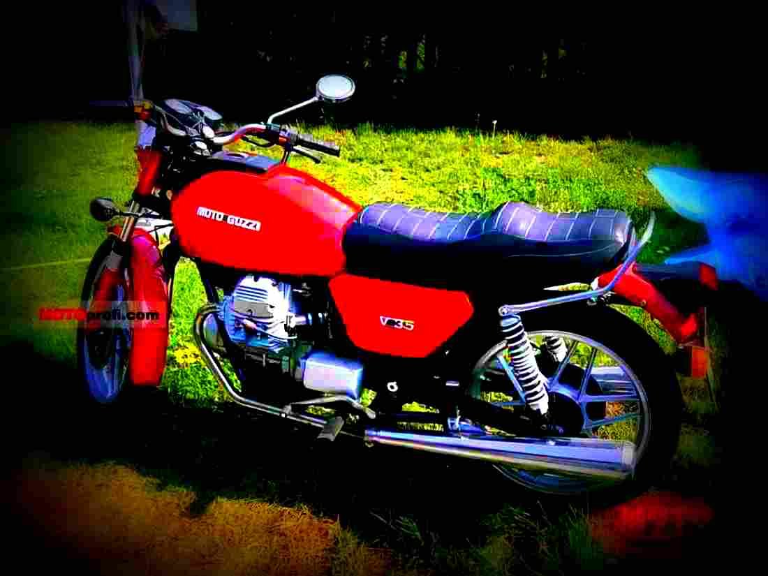 Moto Guzzi V 35 1978 1 motorbike A4 Photo Print