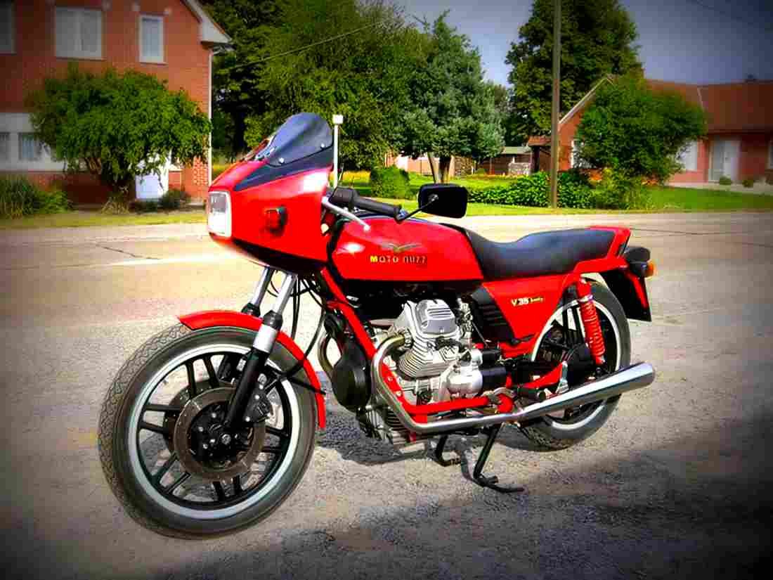 Moto Guzzi V 35 II 1980 2 motorbike A4 Photo Print