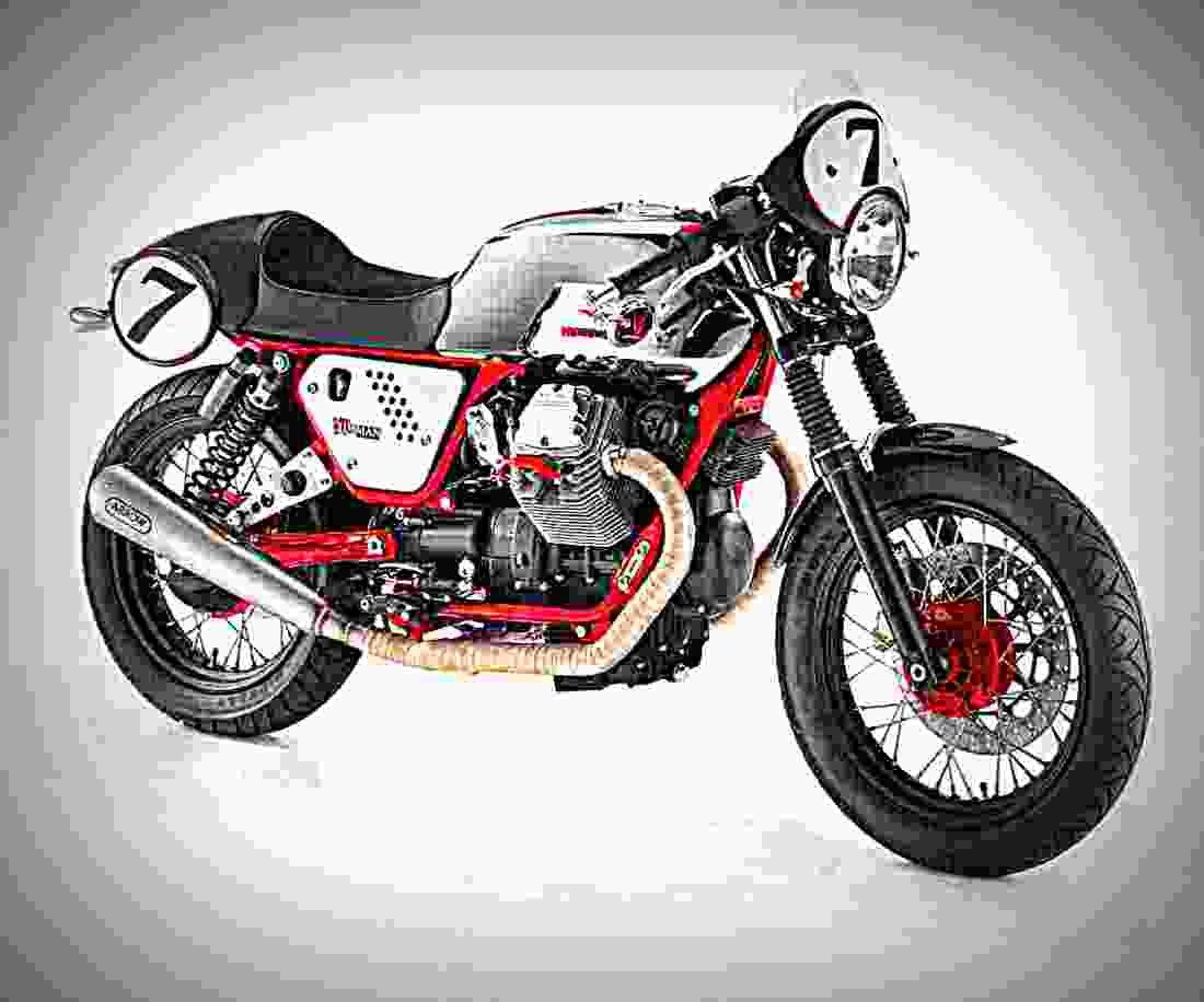 Moto Guzzi V 50 1979 2 motorbike A4 Photo Print