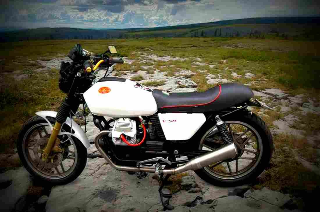 Moto Guzzi V 50 1979 5 motorbike A4 Photo Print