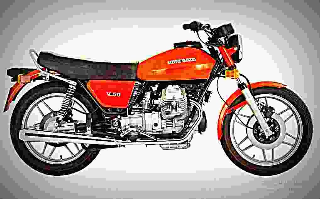 Moto Guzzi V 50 II 1980 2 motorbike A4 Photo Print