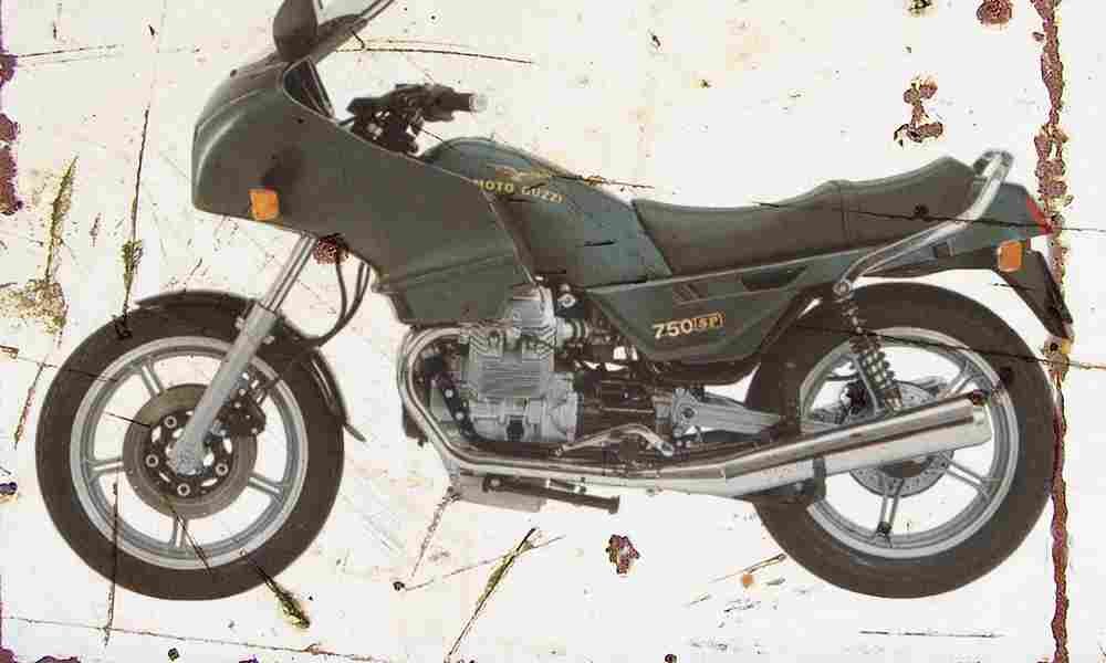 MotoGuzzi 750SP 1994 Aged Vintage A4 Photo Print