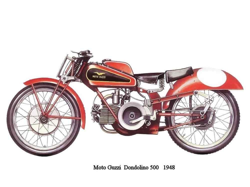 MotoGuzzi Dondolino500 1948 motorbike A4 Photo Print