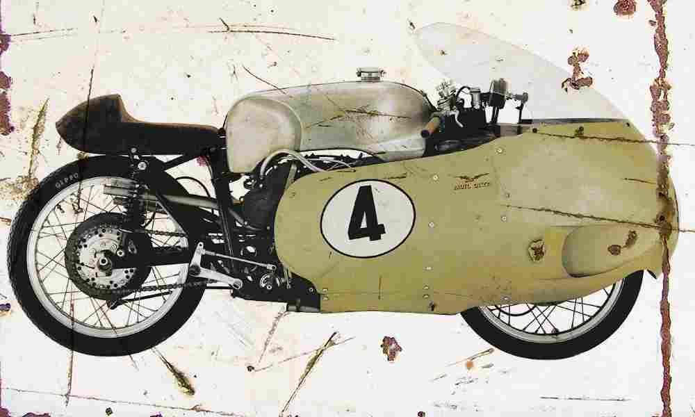 MotoGuzzi GP500 V8 1955 Aged Vintage A4 Photo Print